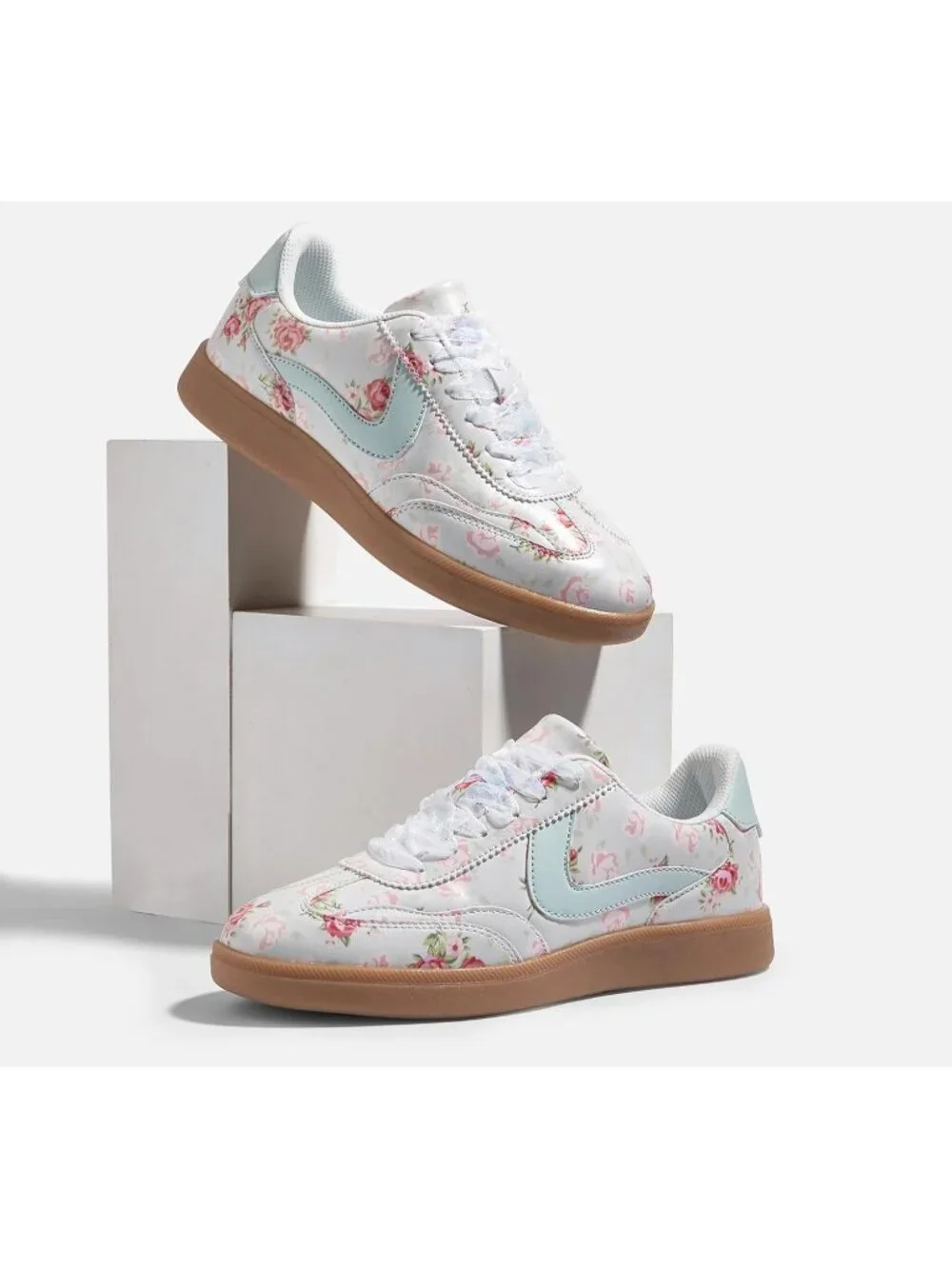 Women's Cyan Classic Fashion Casual Skate No Slip Lace Up Walking Sneaker Shoes
